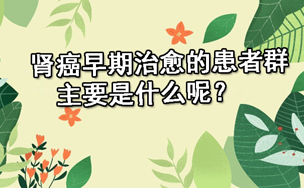 肾癌早期治愈的患者群主要是什么呢？